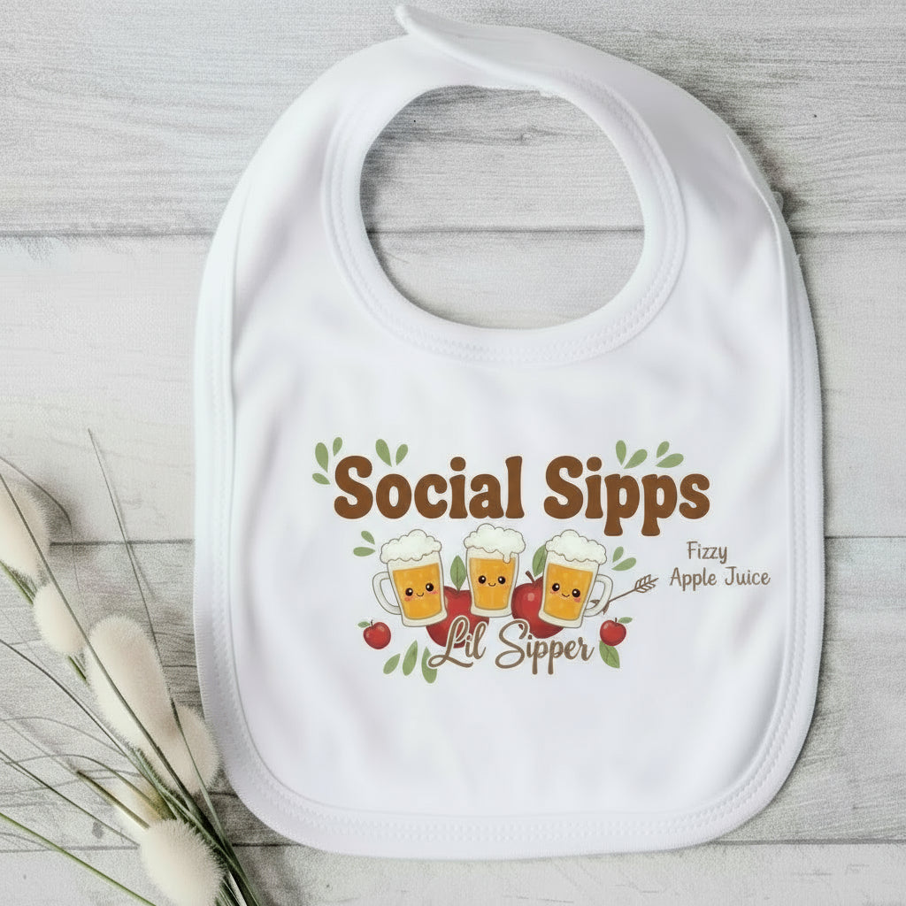 Social Sips "Lil Sipper" Fizzy Apple Juice Bib