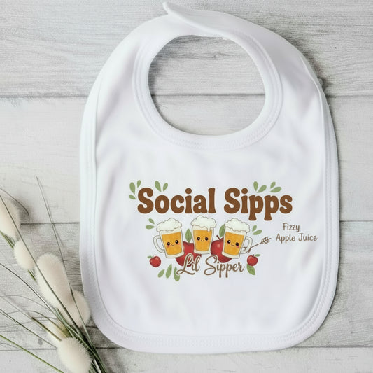Social Sips "Lil Sipper" Fizzy Apple Juice Bib