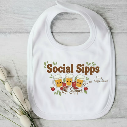 Social Sips "Lil Sipper" Fizzy Apple Juice Bib